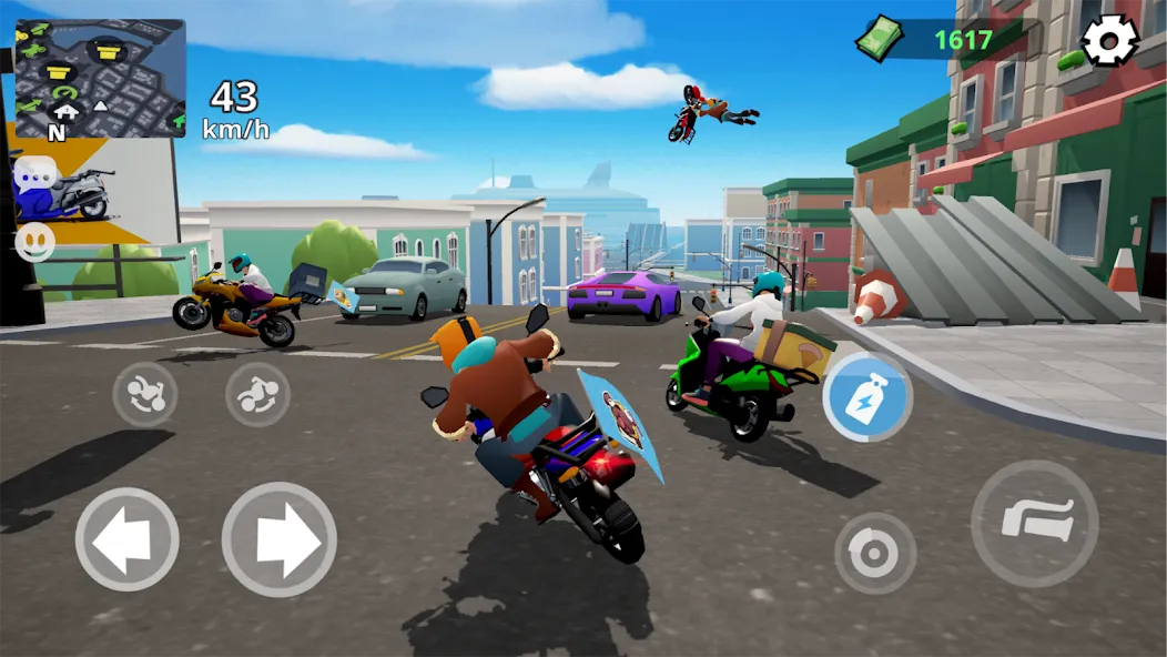 Скачать Moto City: Mad Bike Delivery на Андроид с модом — Безлимитные деньги и все байки открыты — скриншот 2 Скачать Moto City: Mad Bike Delivery на Андроид с модом — Безлимитные деньги и все байки открыты — скриншот 2