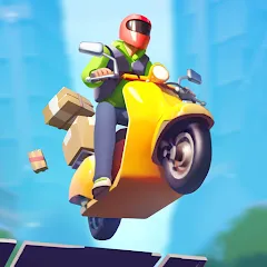 Скачать Moto City: Mad Bike Delivery на Андроид с модом — Безлимитные деньги и все байки открыты