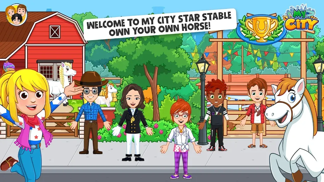 My City: Star Horse Stable на телефон — скачать мод: Безлимитные монеты и лошади — скриншот 1 My City: Star Horse Stable на телефон — скачать мод: Безлимитные монеты и лошади — скриншот 1
