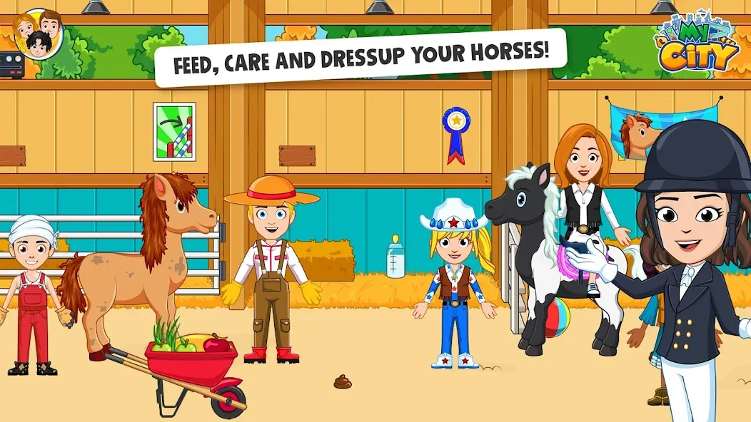 My City: Star Horse Stable на телефон — скачать мод: Безлимитные монеты и лошади — скриншот 2 My City: Star Horse Stable на телефон — скачать мод: Безлимитные монеты и лошади — скриншот 2