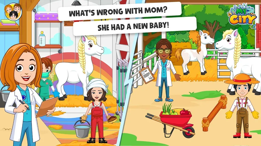 My City: Star Horse Stable на телефон — скачать мод: Безлимитные монеты и лошади — скриншот 3 My City: Star Horse Stable на телефон — скачать мод: Безлимитные монеты и лошади — скриншот 3