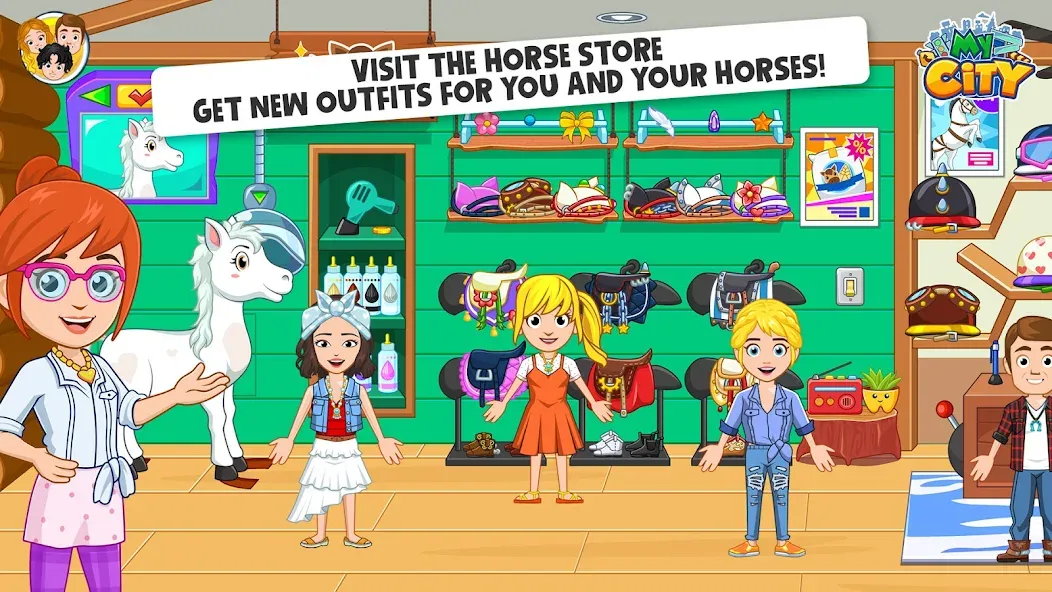 My City: Star Horse Stable на телефон — скачать мод: Безлимитные монеты и лошади — скриншот 5 My City: Star Horse Stable на телефон — скачать мод: Безлимитные монеты и лошади — скриншот 5