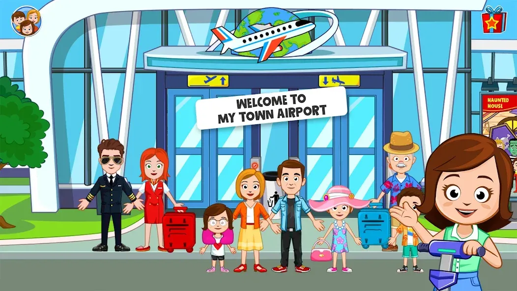 My Town Airport games for kids — последняя версия с модом (Открыты все локации и персонажи) — скриншот 1 My Town Airport games for kids — последняя версия с модом (Открыты все локации и персонажи) — скриншот 1
