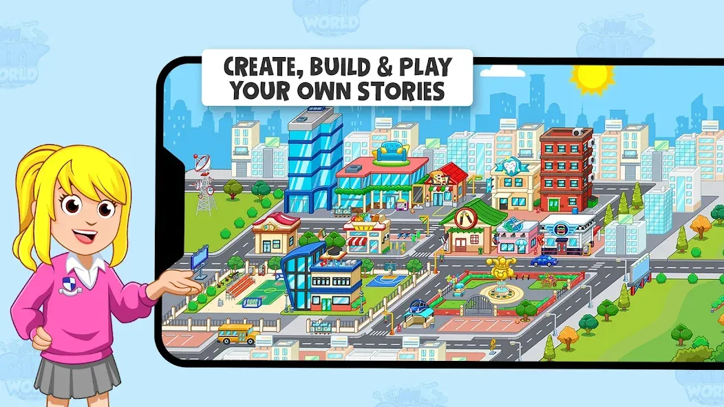 My Town World - Mega Doll City — взломанная версия, Открыты все локации и персонажи — скриншот 3