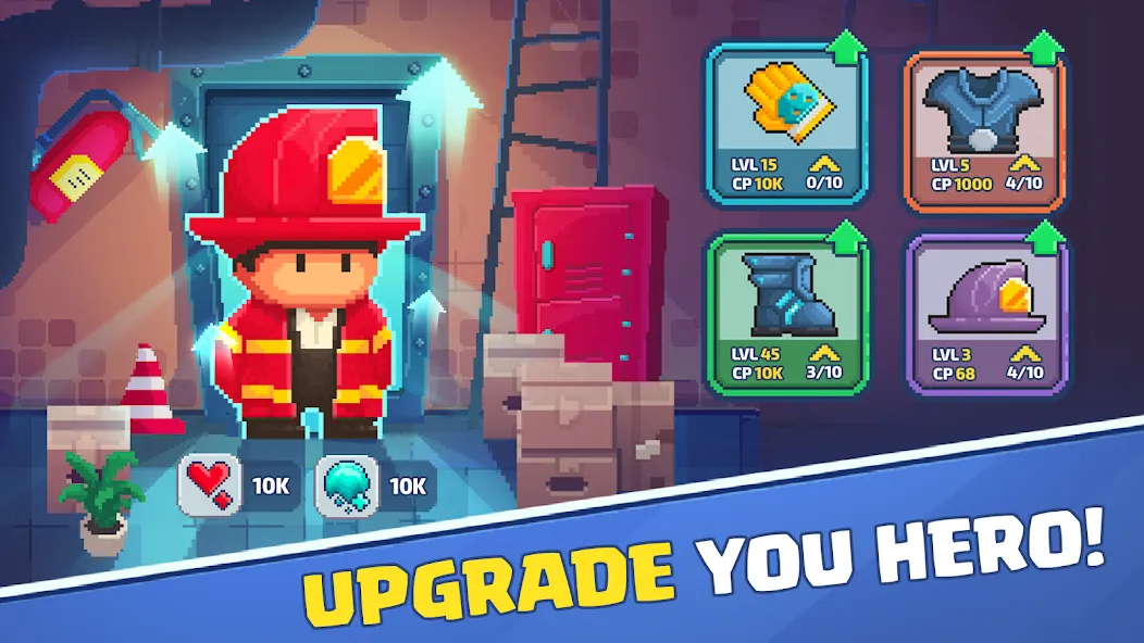 Firefighter: pixel shooter (Мод: Безлимитные деньги и улучшенное оружие) — скачать на Андроид — скриншот 5 Firefighter: pixel shooter (Мод: Безлимитные деньги и улучшенное оружие) — скачать на Андроид — скриншот 5