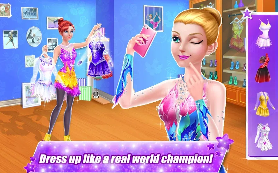 Ice Skating Superstar - Perfec бесплатно на Андроид — мод: Неограниченные деньги и разблокировано всё — скриншот 2 Ice Skating Superstar - Perfec бесплатно на Андроид — мод: Неограниченные деньги и разблокировано всё — скриншот 2