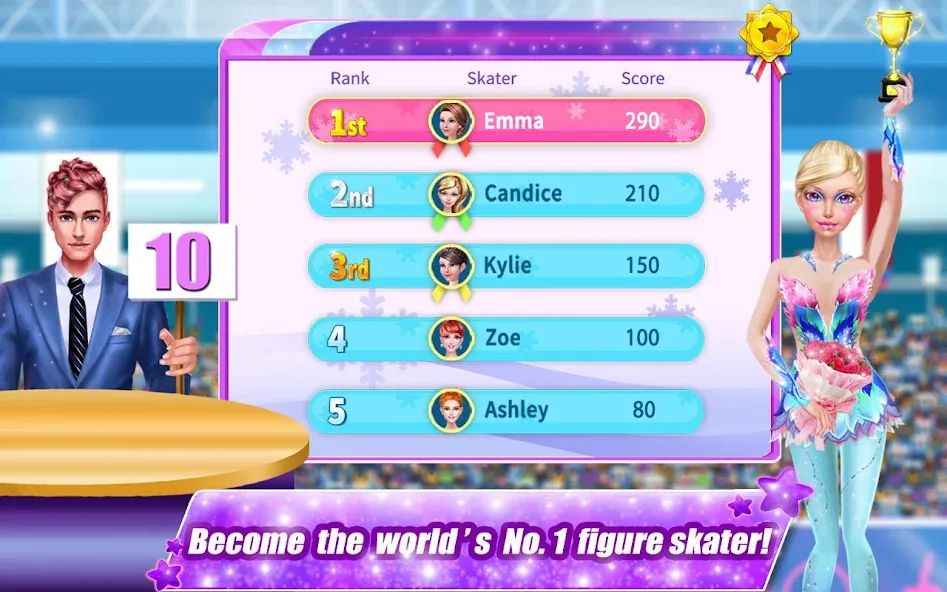 Ice Skating Superstar - Perfec бесплатно на Андроид — мод: Неограниченные деньги и разблокировано всё — скриншот 4 Ice Skating Superstar - Perfec бесплатно на Андроид — мод: Неограниченные деньги и разблокировано всё — скриншот 4