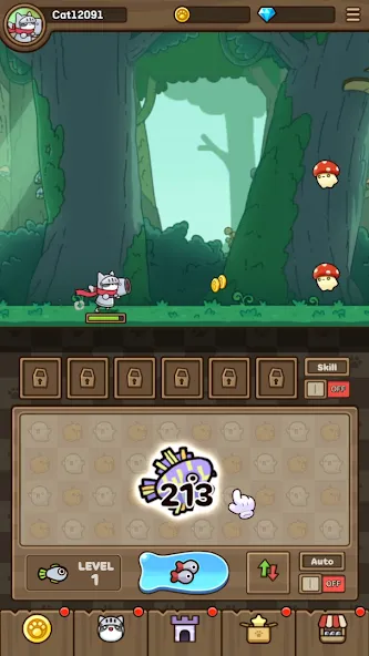 Cat Hero : Idle RPG MOD APK скачать на Андроид — Безлимитные деньги и алмазы — скриншот 1