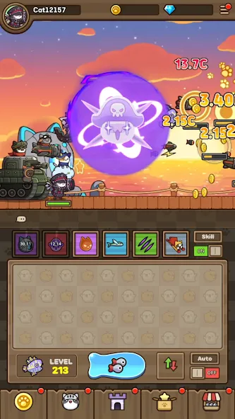 Cat Hero : Idle RPG MOD APK скачать на Андроид — Безлимитные деньги и алмазы — скриншот 3