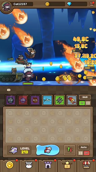 Cat Hero : Idle RPG MOD APK скачать на Андроид — Безлимитные деньги и алмазы — скриншот 4