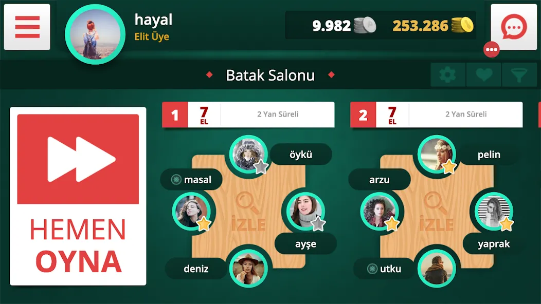 Batak Online бесплатно на Андроид — мод: Онлайн-режим без ограничений — скриншот 3 Batak Online бесплатно на Андроид — мод: Онлайн-режим без ограничений — скриншот 3