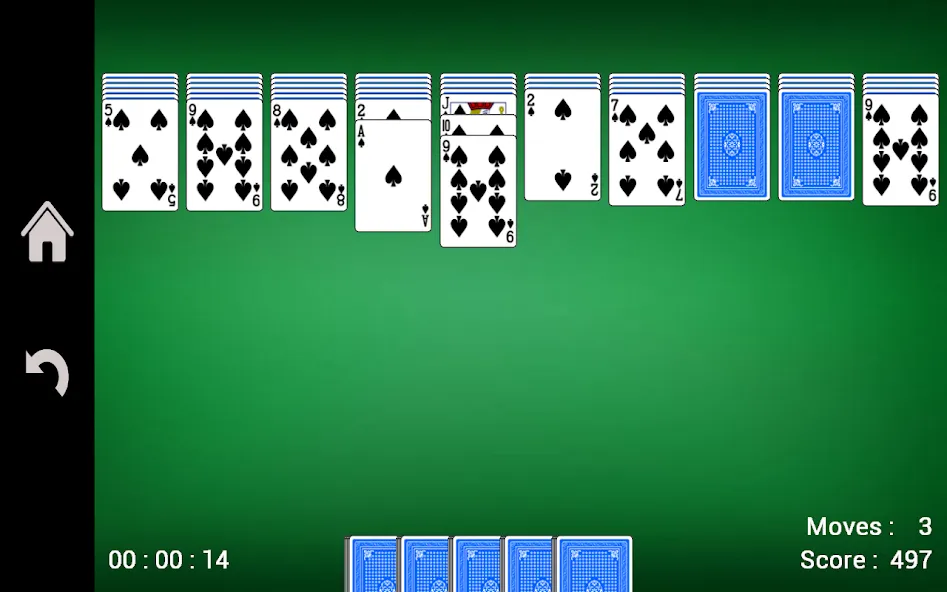 Spider Solitaire — взломанная версия, Безлимитные подсказки и отмена ходов — скриншот 3