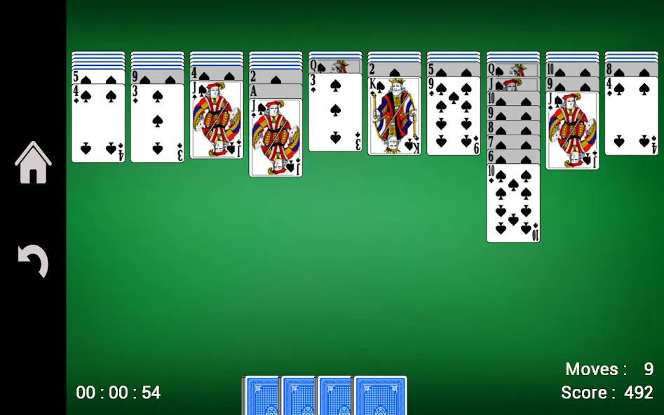 Spider Solitaire — взломанная версия, Безлимитные подсказки и отмена ходов — скриншот 5