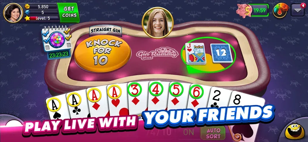 Gin Rummy Plus: Fun Card Game MOD APK: Безлимитные фишки и бонусы — скриншот 3 Gin Rummy Plus: Fun Card Game MOD APK: Безлимитные фишки и бонусы — скриншот 3