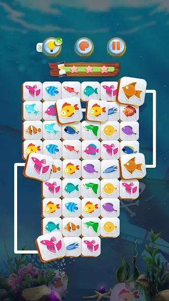 Скачать Mahjong Connect Fish World — Безлимитные монеты и подсказки — скриншот 1 Скачать Mahjong Connect Fish World — Безлимитные монеты и подсказки — скриншот 1