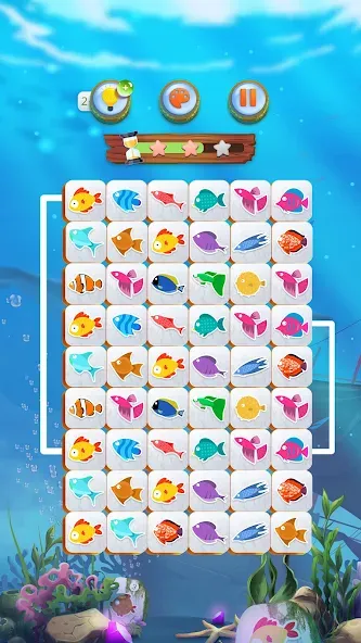 Скачать Mahjong Connect Fish World — Безлимитные монеты и подсказки — скриншот 2 Скачать Mahjong Connect Fish World — Безлимитные монеты и подсказки — скриншот 2