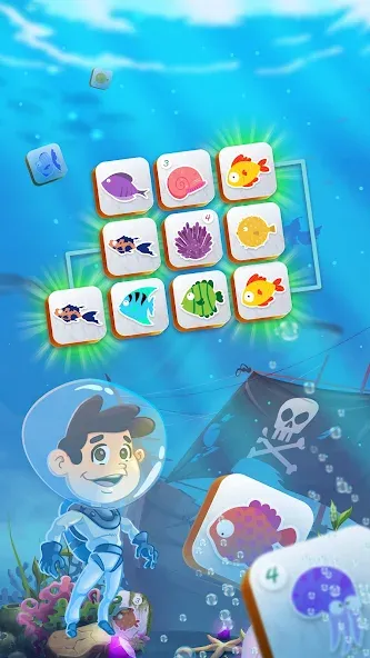 Скачать Mahjong Connect Fish World — Безлимитные монеты и подсказки — скриншот 4 Скачать Mahjong Connect Fish World — Безлимитные монеты и подсказки — скриншот 4