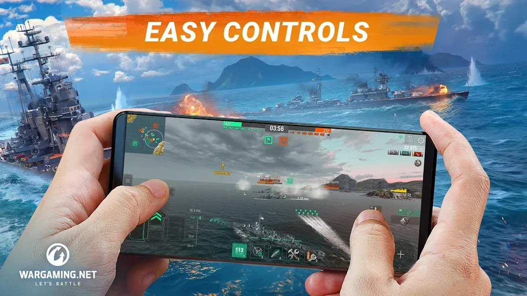 World of Warships Blitz War MOD APK: Безлимитные деньги и открыты все корабли — скриншот 1