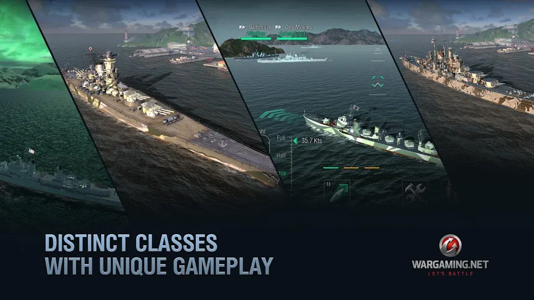 World of Warships Blitz War MOD APK: Безлимитные деньги и открыты все корабли — скриншот 3