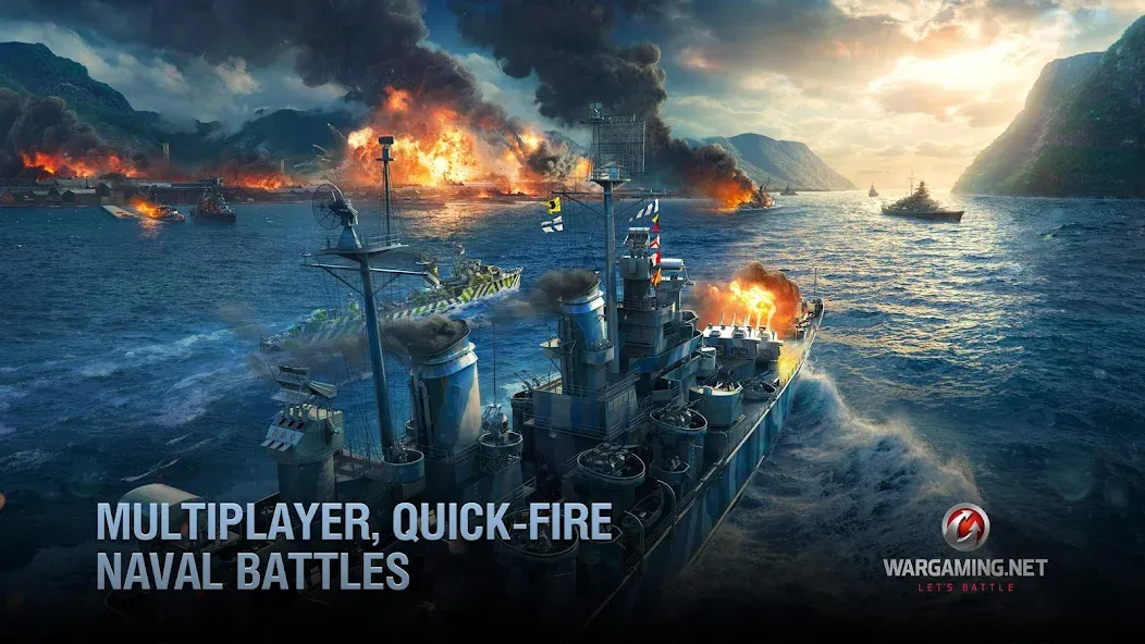 World of Warships Blitz War MOD APK: Безлимитные деньги и открыты все корабли — скриншот 4