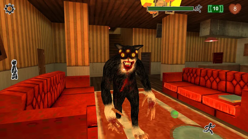 Скачать мод Cat Fred Evil Pet. Horror game — Безлимитные деньги и оружие — скриншот 1