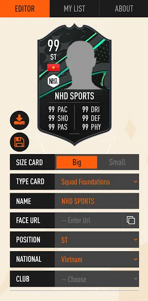 UT Card Creator 23 бесплатно на Андроид — мод: Все карты и безлимитные ресурсы — скриншот 1 UT Card Creator 23 бесплатно на Андроид — мод: Все карты и безлимитные ресурсы — скриншот 1