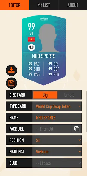 UT Card Creator 23 бесплатно на Андроид — мод: Все карты и безлимитные ресурсы — скриншот 2 UT Card Creator 23 бесплатно на Андроид — мод: Все карты и безлимитные ресурсы — скриншот 2
