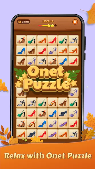 Мод Onet Puzzle - Tile Match Game — Без рекламы и все уровни открыты, скачать APK — скриншот 1 Мод Onet Puzzle - Tile Match Game — Без рекламы и все уровни открыты, скачать APK — скриншот 1
