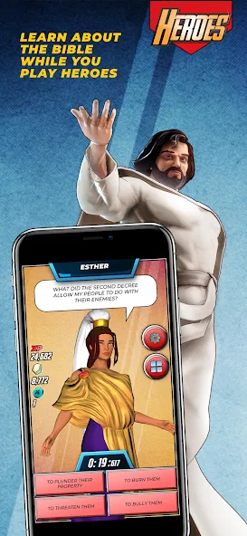 Bible Trivia Game: Heroes (Мод: Открыты все вопросы и подсказки) — скачать на Андроид — скриншот 2 Bible Trivia Game: Heroes (Мод: Открыты все вопросы и подсказки) — скачать на Андроид — скриншот 2
