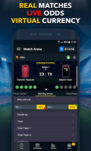 Sports Betting Game - BETUP взлом на Андроид — Безлимитные ставки и высокий выигрыш — скриншот 1