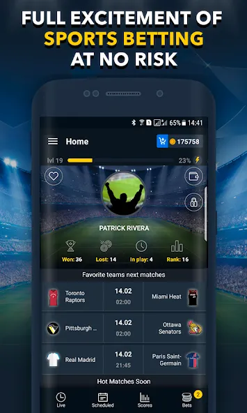 Sports Betting Game - BETUP взлом на Андроид — Безлимитные ставки и высокий выигрыш — скриншот 2