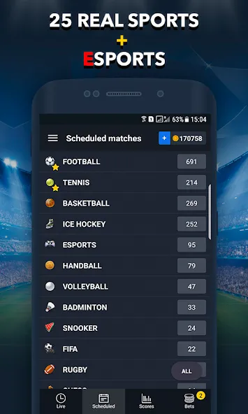 Sports Betting Game - BETUP взлом на Андроид — Безлимитные ставки и высокий выигрыш — скриншот 3