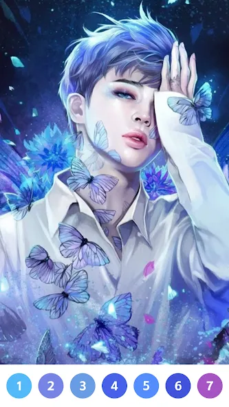 Мод KPOP Paint by Number Coloring — Без рекламы и все раскраски открыты, скачать APK — скриншот 1 Мод KPOP Paint by Number Coloring — Без рекламы и все раскраски открыты, скачать APK — скриншот 1