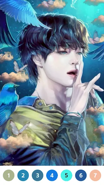 Мод KPOP Paint by Number Coloring — Без рекламы и все раскраски открыты, скачать APK — скриншот 2 Мод KPOP Paint by Number Coloring — Без рекламы и все раскраски открыты, скачать APK — скриншот 2