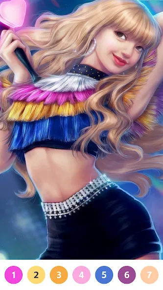 Мод KPOP Paint by Number Coloring — Без рекламы и все раскраски открыты, скачать APK — скриншот 3 Мод KPOP Paint by Number Coloring — Без рекламы и все раскраски открыты, скачать APK — скриншот 3