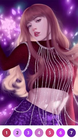 Мод KPOP Paint by Number Coloring — Без рекламы и все раскраски открыты, скачать APK — скриншот 4 Мод KPOP Paint by Number Coloring — Без рекламы и все раскраски открыты, скачать APK — скриншот 4