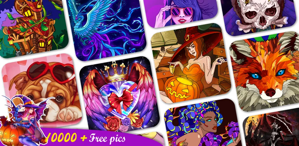 Coloring Book -Paint by Number взломанный APK — Без рекламы и все раскраски открыты — скриншот 1