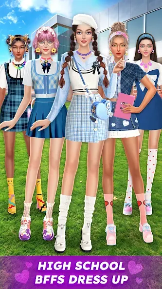 College Dress Up for Girls — взломанная версия, Открыты все наряды и аксессуары — скриншот 1