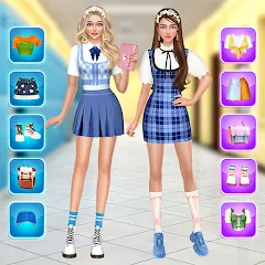 College Dress Up for Girls — взломанная версия, Открыты все наряды и аксессуары