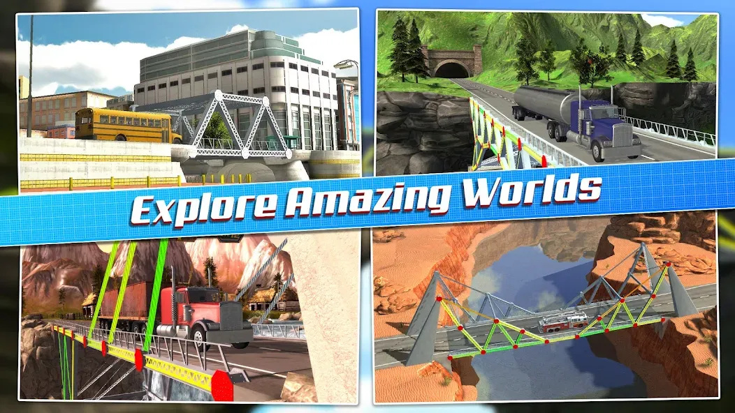 Bridge Construction Simulator бесплатно на Андроид — мод: Безлимитные деньги и все уровни открыты — скриншот 5 Bridge Construction Simulator бесплатно на Андроид — мод: Безлимитные деньги и все уровни открыты — скриншот 5