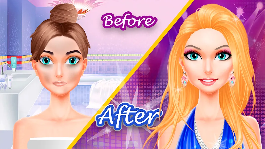 Makeup games makeover dress up (Мод: Безлимитные монеты и все наряды) — скачать на Андроид — скриншот 1 Makeup games makeover dress up (Мод: Безлимитные монеты и все наряды) — скачать на Андроид — скриншот 1