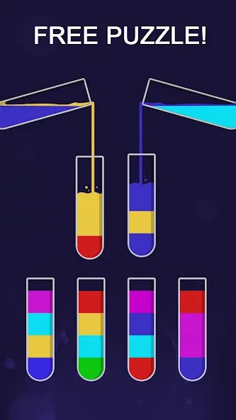 Скачать Color Sort Puzzle-Puzzle Game бесплатно — Безлимитные подсказки и открыты все уровни — скриншот 5