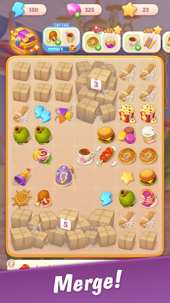Merge Hotel Empire: Design MOD APK: Много денег и алмазов — скриншот 2