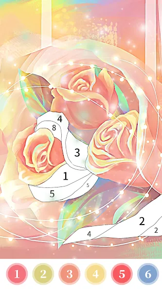 Rose Coloring Book Color Games MOD APK: Без рекламы и все раскраски открыты — скриншот 2