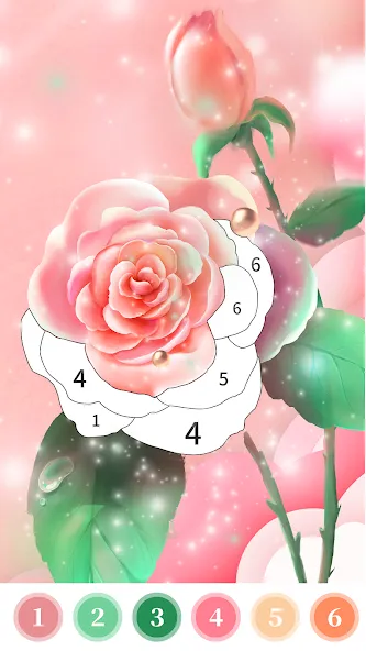 Rose Coloring Book Color Games MOD APK: Без рекламы и все раскраски открыты — скриншот 5
