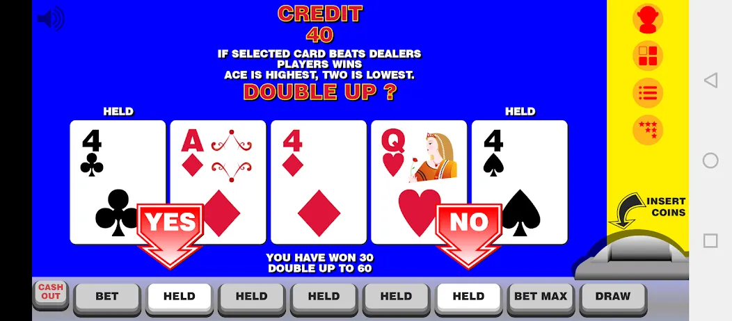 Мод Video Poker with Double Up — Безлимитные монеты и двойная ставка, скачать APK — скриншот 2