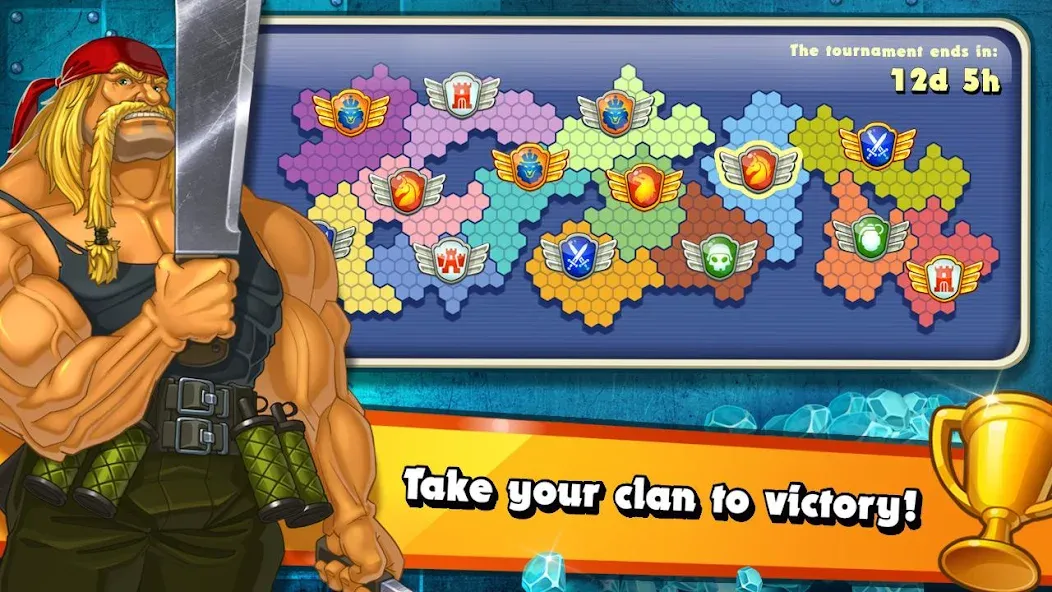 Jungle Heat: War of Clans на телефон — скачать мод: Безлимитные ресурсы и алмазы — скриншот 1 Jungle Heat: War of Clans на телефон — скачать мод: Безлимитные ресурсы и алмазы — скриншот 1