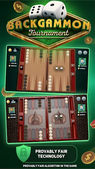 Backgammon Tournament бесплатно на Андроид — мод: Безлимитные монеты и все уровни — скриншот 1