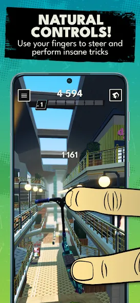 Скачать Touchgrind Scooter Mod APK — Безлимитные деньги и все трюки — скриншот 3 Скачать Touchgrind Scooter Mod APK — Безлимитные деньги и все трюки — скриншот 3