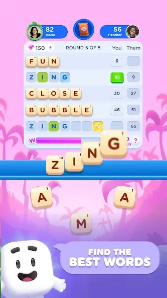 Wordzee! - Social Word Game MOD APK: Безлимитные подсказки и бонусы — скриншот 1